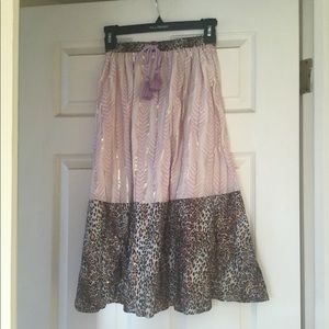 Bowie James Boho tassel animal print lurex Skirt